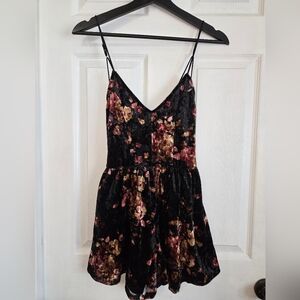 Pacsun Floral Velvet Romper